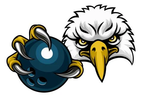 Eagle Hawk Bowling Ball Bald Eagles Mascot Illustrazione stock