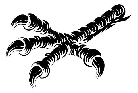 Eagle Hawk Claw Bird Talons Dragon Hand Design Stock Illustration