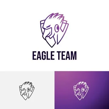Eagle Hawk Falcon Strong Shield Game Esport Team Logo Stock Illustration