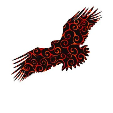 Eagle hawk golden eagle bird spiral pattern color silhouette ani Illustrazione stock