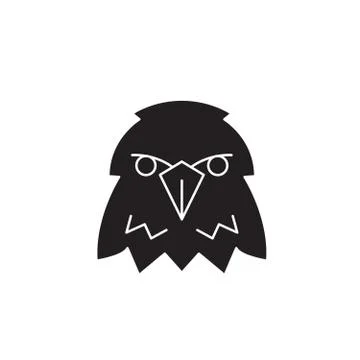 Eagle head black vector concept icon. Eagle head flat illustration, sign Stock Illustration