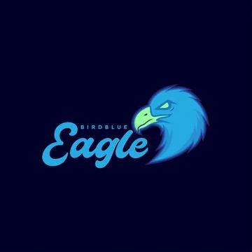 Eagle head blue colored logo design vector graphic symbol icon illustration.. Stock Illustration