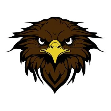 Eagle head brown logo isolated on white background Stock Illustration