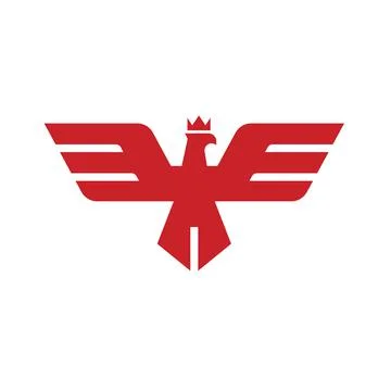 Eagle head with crown logo Template Stock Illustration