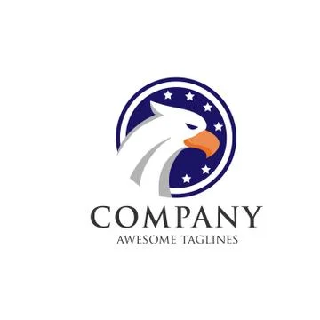 Eagle Head design with star logo Stock Illustration