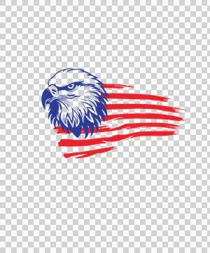 Eagle A Head With Distressed Stripes Design profiling stripe Stock Illustration