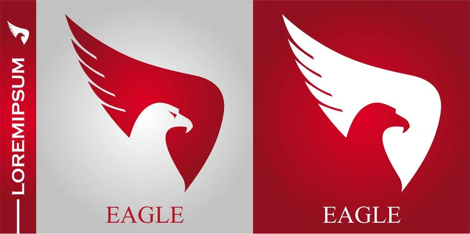 Eagle head, eagle spread out its wings. Stock Illustration
