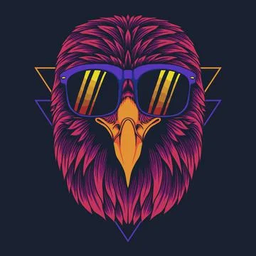 Eagle head eyeglasses vector illustration Stock Illustration