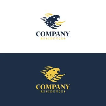 Eagle Head Flame Mane Logo Icon Stock Illustration