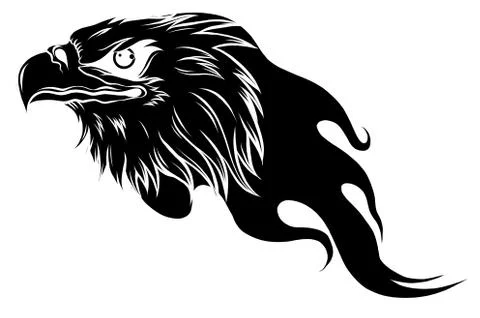 Eagle Head with Flames vector illustration design 스톡 일러스트