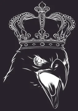 Eagle head king logo mascot in black background 스톡 일러스트