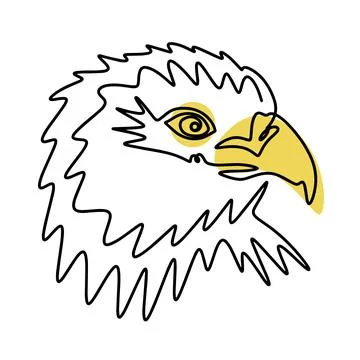 Eagle head lineart isolated vector Stock Illustration