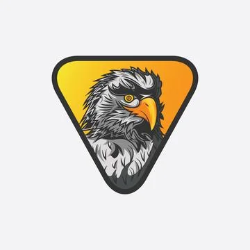 Eagle head logo template with triangle shape Stock Illustration