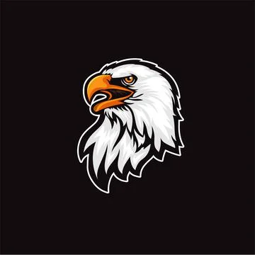 Eagle head logo vector Template on black background Stock Illustration