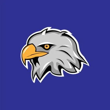 Eagle head mascot with a blue background Stock Illustration