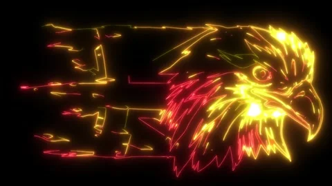Eagle Head mascot with british flag Stock Footage 274806397