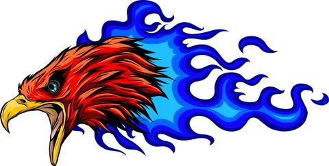 Eagle Head mascot vector illustration on white background. digital design hand Illustrazione stock