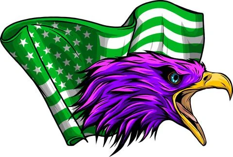 Eagle Head mascot vector illustration on white background. digital design hand Illustrazione stock