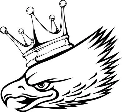 Eagle head in outline style. vector illustration Illustrazione stock