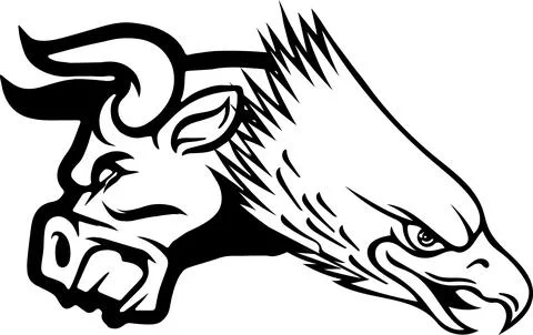 Eagle head in outline style. vector illustration Stock-Illustration