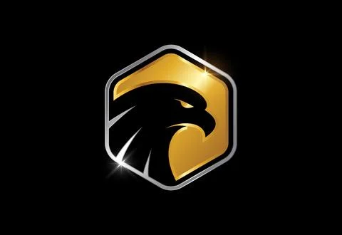 Eagle head in polygon shape vector logo template, Mascot head of an Eagle Stock Illustration