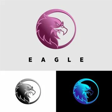 Eagle head shape design in a circle Stock Illustration
