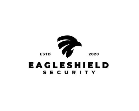 Eagle head shield logo design. Eagle head silhouette. Security logo Stock Illustration
