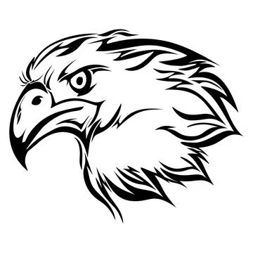 Eagle head silhouette. Powerful, sharp, and majestic. Ideal for logos and d.. Stock Illustration