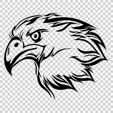 Eagle head silhouette. Powerful, sharp, and majestic. Ideal for logos and d.. Illustrazione stock