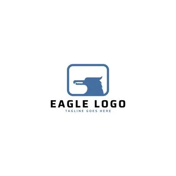 Eagle head simple logo design Stock Illustration