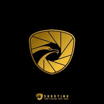 Eagle head Stock Logo Vector. Shield and capture Abstract design concept. Stock Illustration