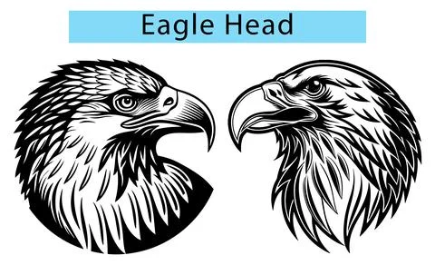 Eagle head vector logo, Eagle head silhouette vector, Eagle head line art Stock Illustration