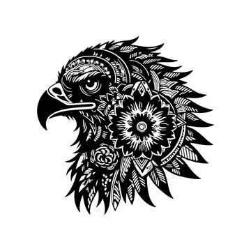 Eagle head vector style art drawing image-2 Stock Illustration
