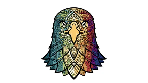 Eagle head zentangle stylized, freehand pencil, hand drawn, pattern. Zen. Eagle Stock Footage 326095673
