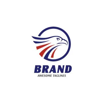 Eagle heads with circle logo Stock Illustration