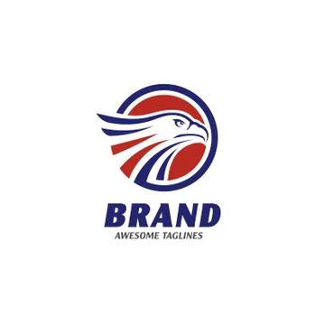 Eagle heads with circle logo Stock Illustration