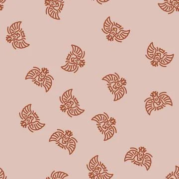 Eagle heraldic line vector seamless pattern Stock Illustration