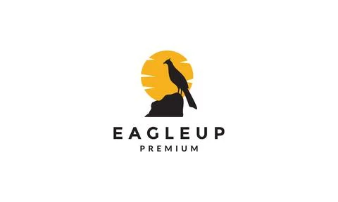 Eagle in hill logo symbol vector icon illustration graphic design Stock Illustration