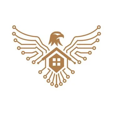 Eagle Home Logo Design Smart Real Estate Identity イラスト素材