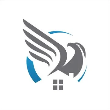Eagle home logo design vector for property housing company concept illustrati Stock Illustration