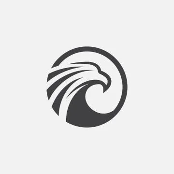 Eagle icon design, hawk logo Stock Illustration
