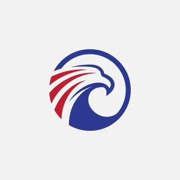 Eagle icon design, hawk logo Illustrazione stock