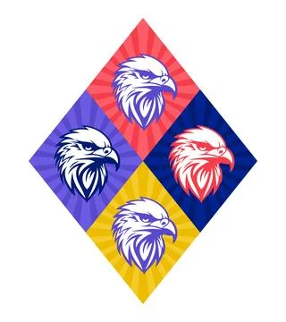 Eagle icon, falcon, hawk head logo, vector illustration Stock Illustration