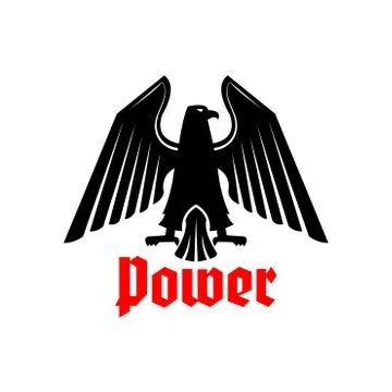 Eagle icon, heraldic bird vector power symbol 스톡 일러스트