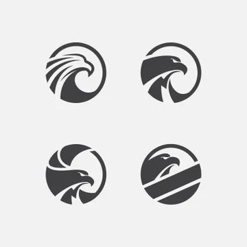Eagle icon set, hawk logo set Stock Illustration