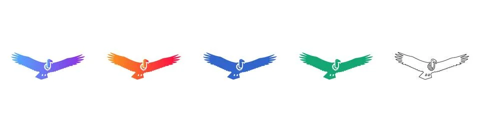 Eagle Icon Set in Various Styles Stock Illustration