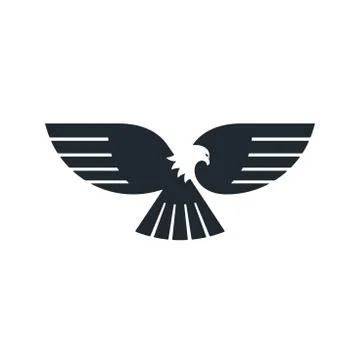 Eagle icon with spread wings Stock Illustration