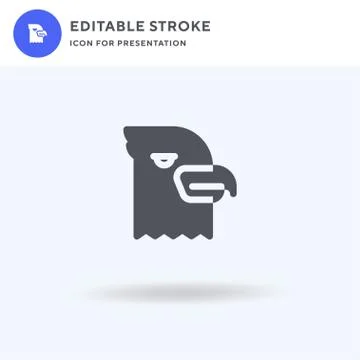 Eagle icon vector, filled flat sign, solid pictogram isolated on white, logo  Stock Illustration