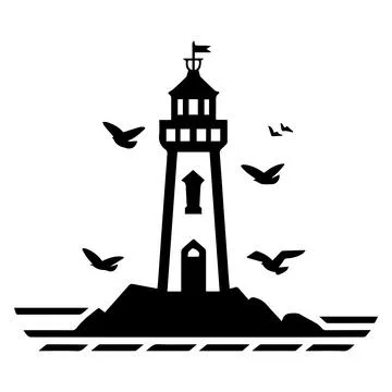 Eagle Lighthouse logo or modern line icon. Vector line art and icon design .. 스톡 일러스트