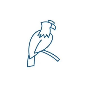 Eagle line icon concept. Eagle flat  vector symbol, sign, outline illustration. Stock Illustration